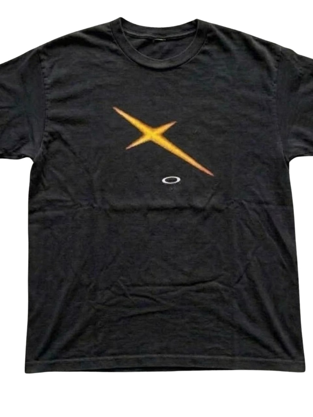 Oakley Black T-Shirt with Orange Star Graphic, Gift For Him, For Her